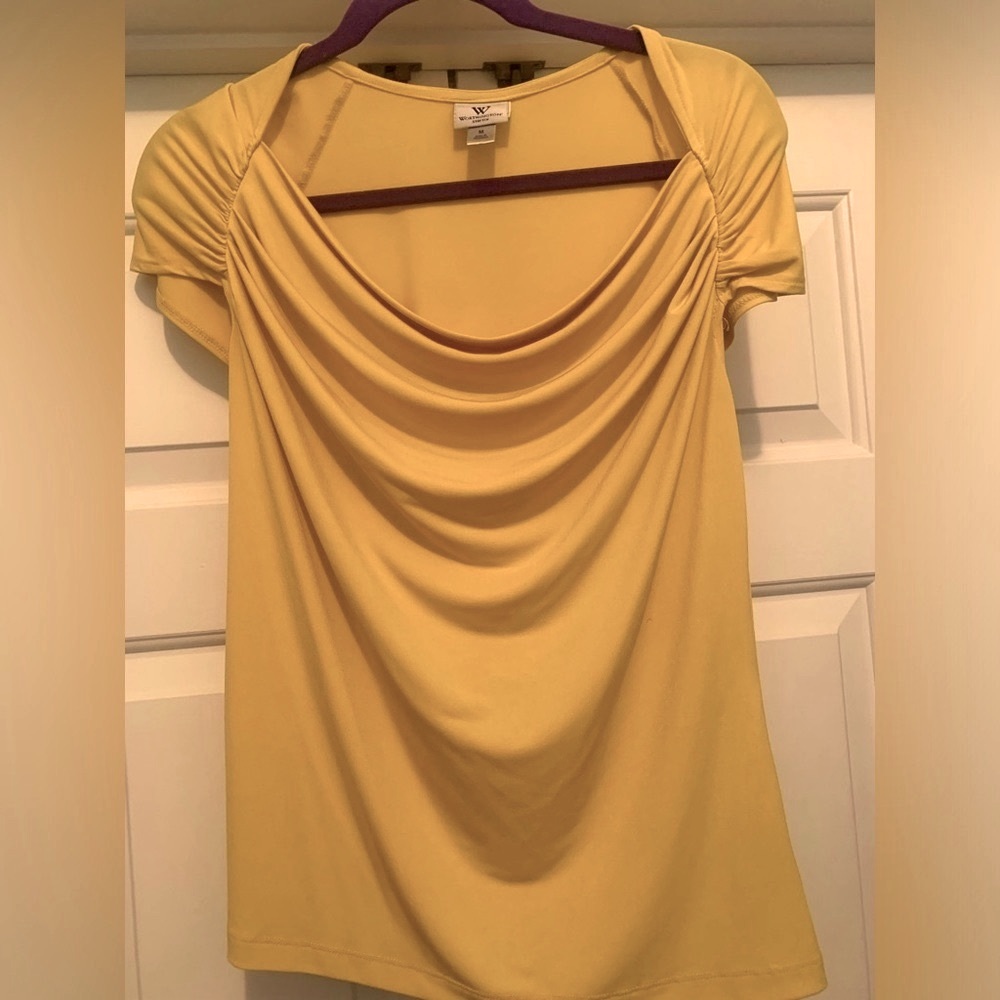 Short Sleeve Drape Front Top